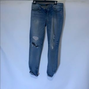 light blue ripped jeans